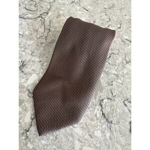 Genesis Men's 100% Silk Neck Tie Taupe Silver Brown Geometric JL